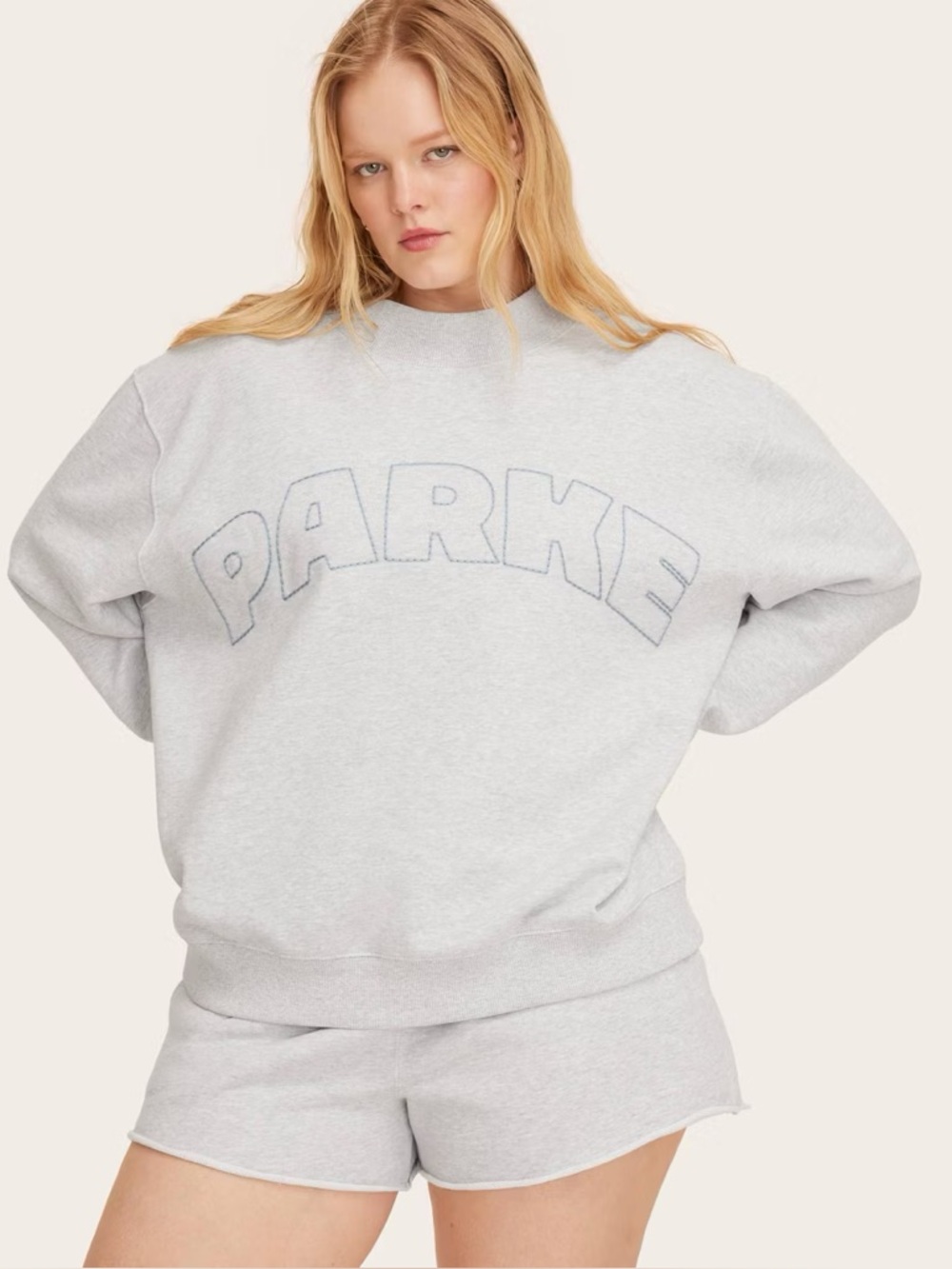 Parker Oversized Crewneck Sweatshirt - Light Gray